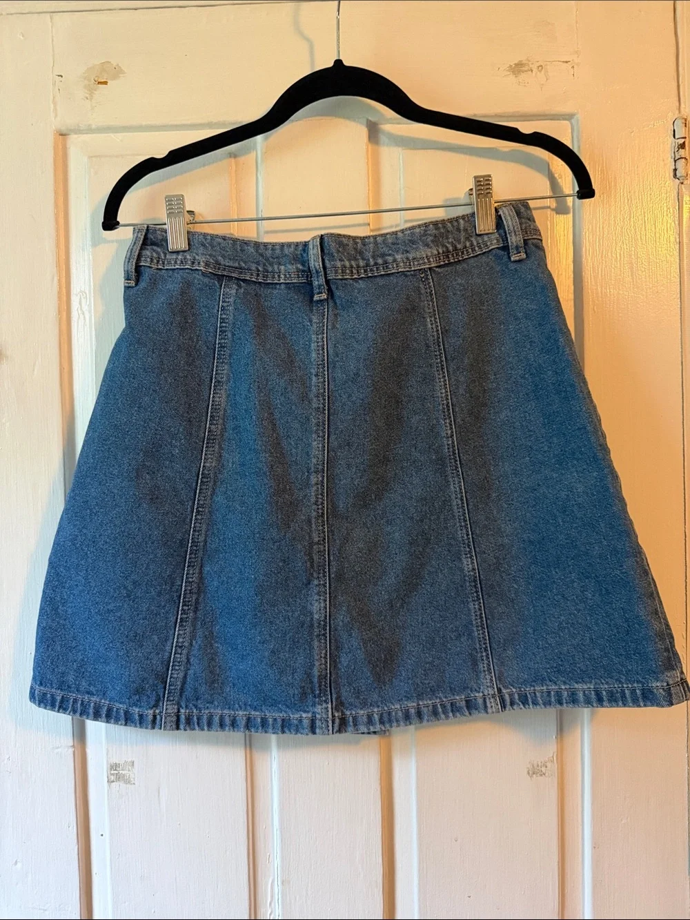 H&M Classic Button-Front Denim Skirt